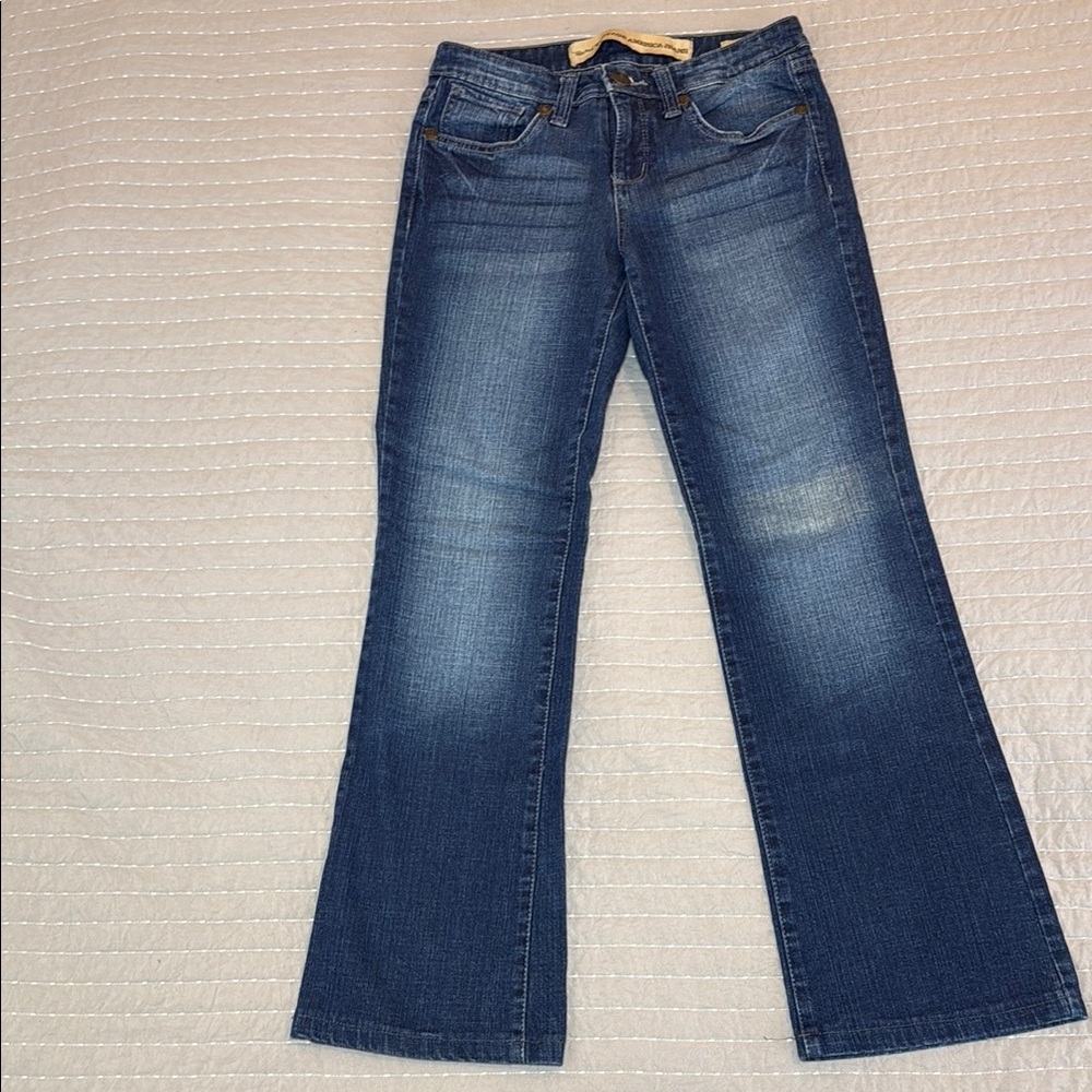 Nine West Vintage American Jeans Wide Leg Flare Jeans with Faded Denim